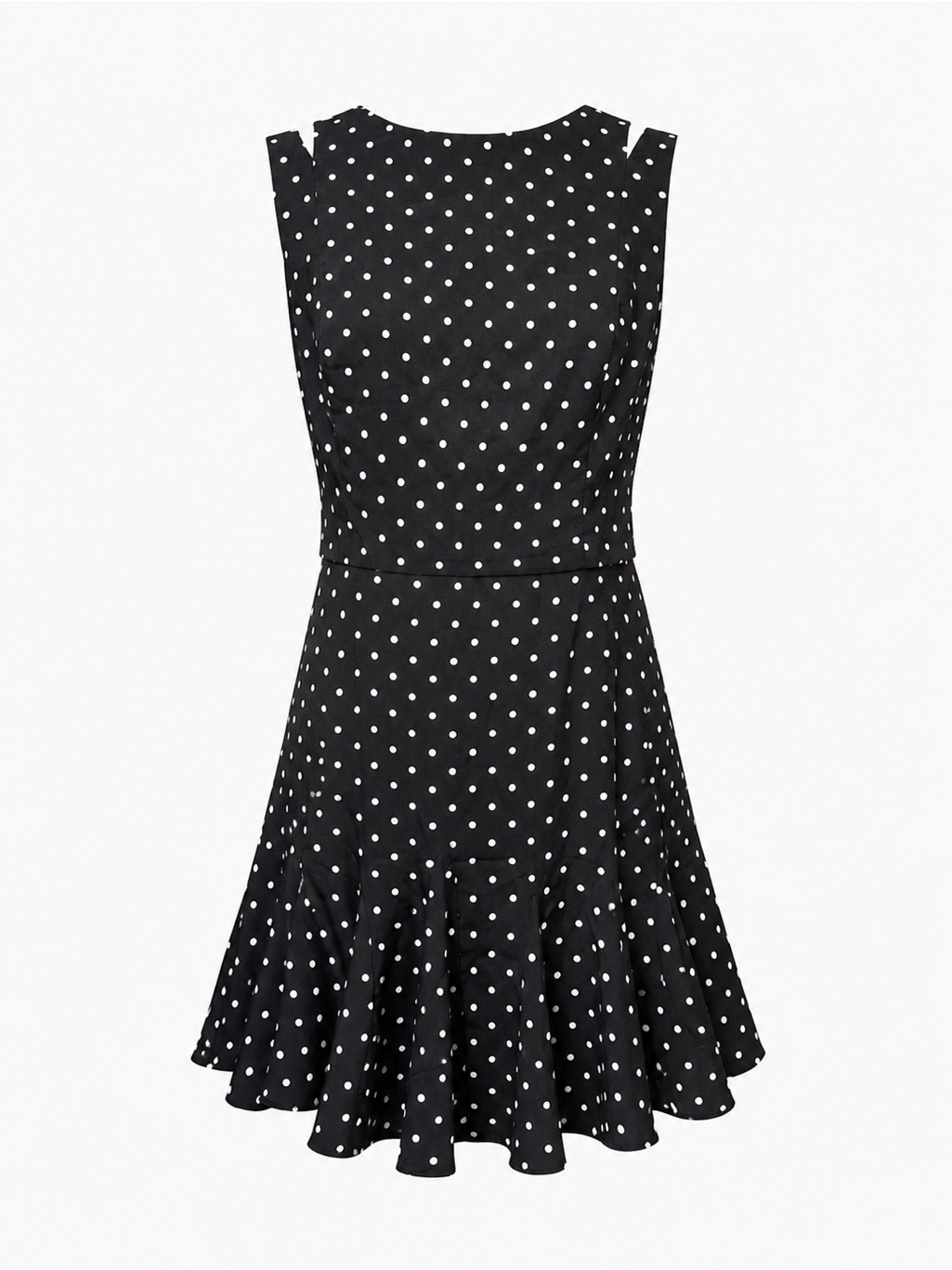 Lauren Ralph Lauren Polka Dot Fit & Flare Dress Size 14 Black White